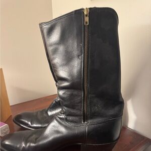 Custom black calf leather boots size 12B